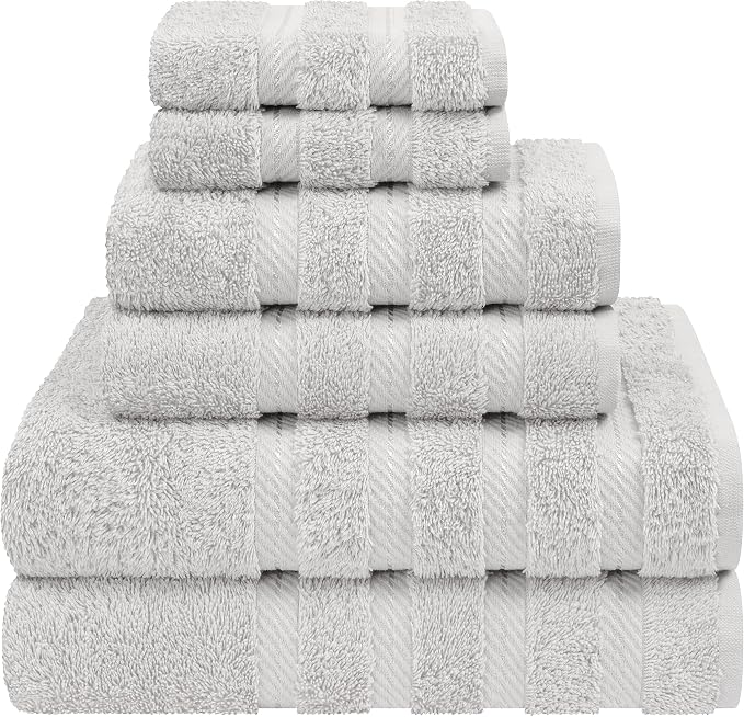 American Soft Linen Luxury 6 Piece Towel Set, 2 Bath Towels 2 Hand Towel 2 by AmericanSoftLinen