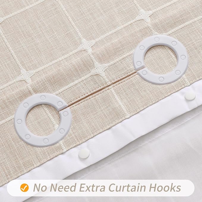MitoVilla No Hooks Needed Boho Farmhouse Shower Curtain - Image 3