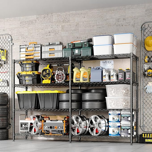 4-Tier Metal Storage Shelves, Adjustable Wire Shelving Unit by Unknown