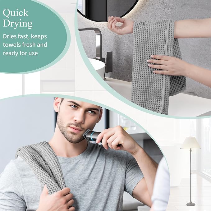Microfiber Waffle Hand Towels, 4 Pieces, Fast Drying, Lint Free - Image 5
