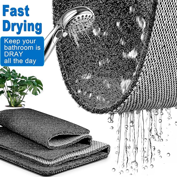 Shower Mats Non Slip for Elderly, 24x32’’Lager Loofah Loofah Bath Mats for - Image 3