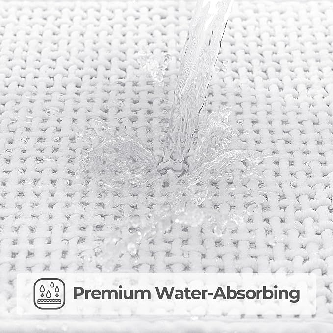 GRANNY SAYS White Bathroom Rugs Non Slip Washable, Absorbent Bath Mats - Image 7