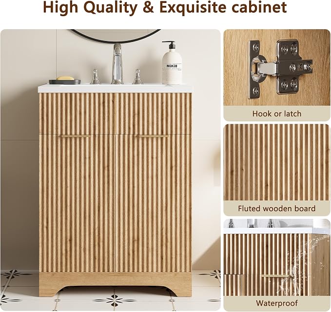 LINLUX 25“ Bathroom Vanity - Image 3