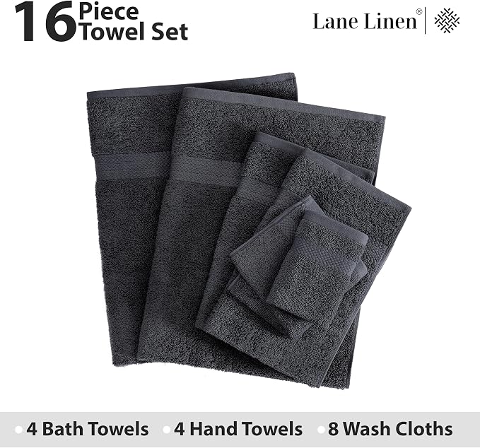 LANE LINEN 100% Cotton Luxury Towel Set - Image 4