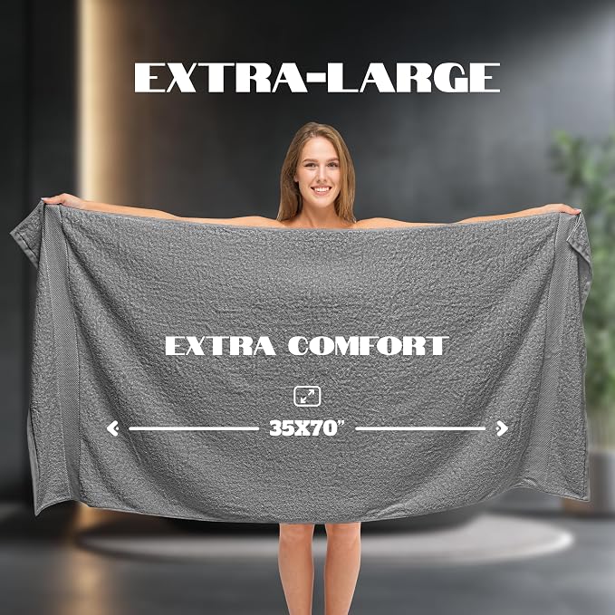 White Classic Luxury Soft Bath Sheet Towels - Image 4