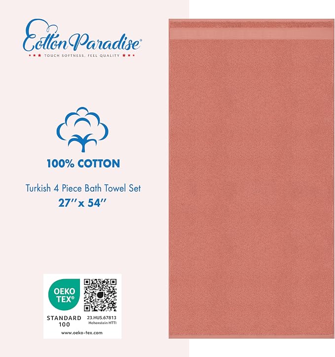 Cotton Paradise 4 Piece Turkish Bath Towels - Image 5