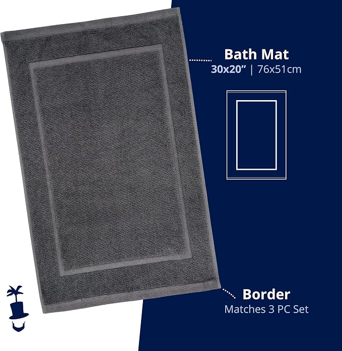 Lincoln & Palm 1-Piece Turkish Cotton Bath Mat - Image 3