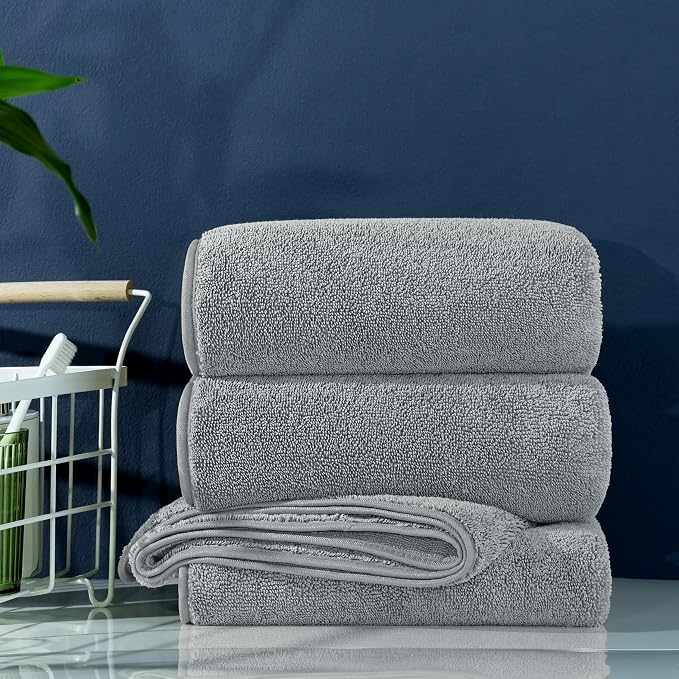 POLYTE Ring Spun Microfiber Oversize Quick Dry Lint Free Bath Towel, 60 x 30 in - Image 5