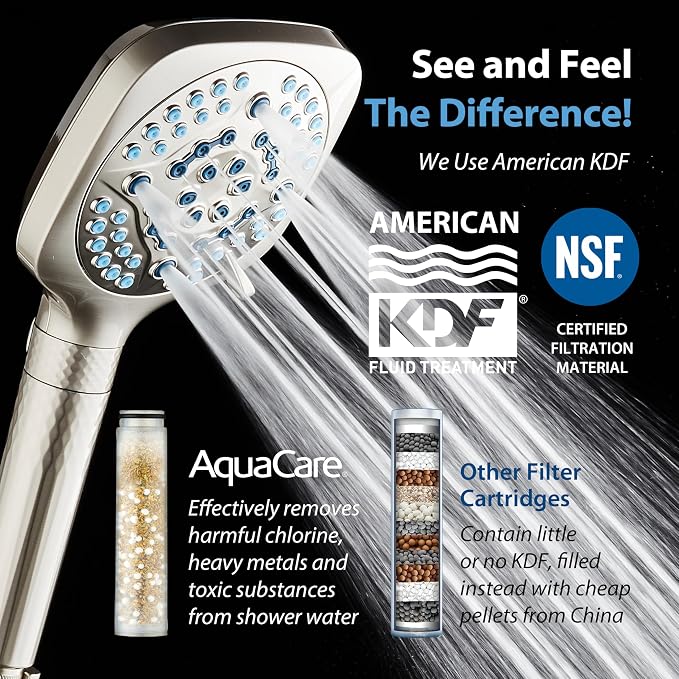 AquaCare 4X High Pressure 10 Spray Mode Filtered Showerhead - Image 2