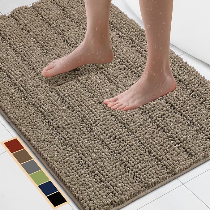 Bcoimo 36"×24" Chenille Bath Mat – Non-Slip by Bcoimo