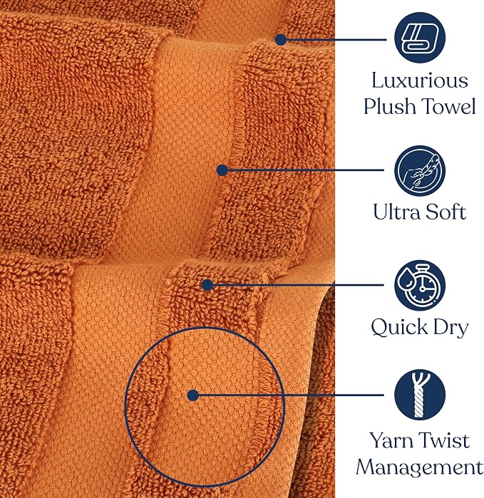 Delara Organic Cotton Luxuriously Plush Bath Towel 10 Piece Set|GOTS & Oeko-TEX - Image 4