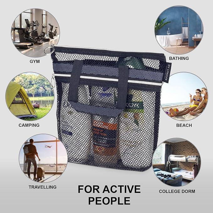 Mesh Shower Bag 10.2x9.9'' Quick-Dry Caddy - Image 4
