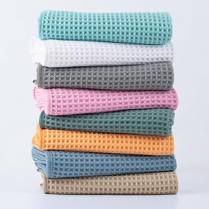 New Microfiber Waffle Bath Towels, 3 Pieces, Fast Drying, Lint Free, Includes - Image 6