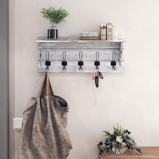 HBCY Creations Rustic Wall Mounted Coat Rack - Image 8