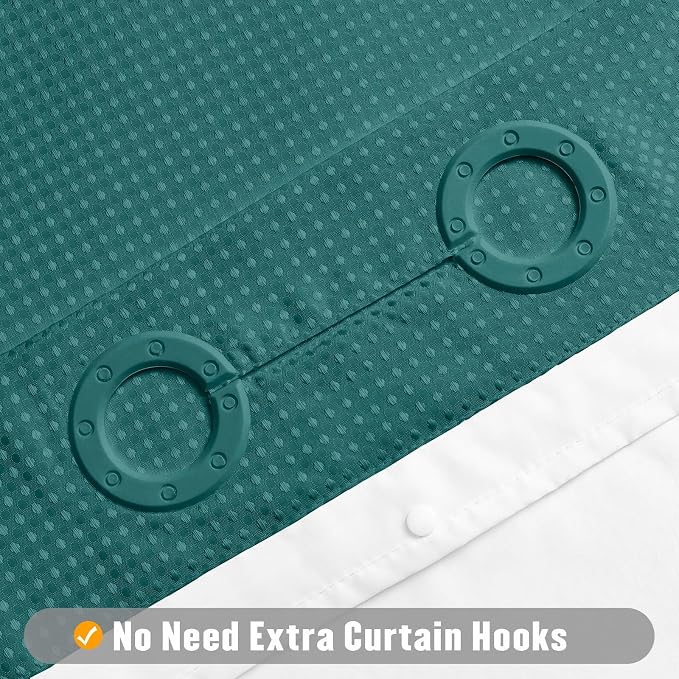 MitoVilla No Hooks Needed Extra Long Shower Curtain Liner Set - Image 3