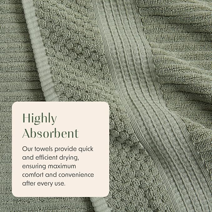 Springtree Home 100% Cotton Bath Towel Set of 4 | Super Soft & Absorbent - Image 8