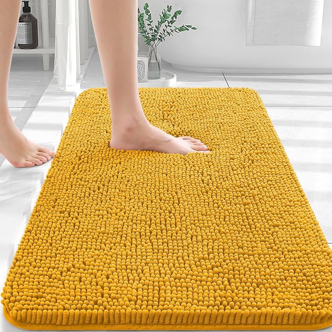 OLANLY Bathroom Rugs 36x24, Extra Soft Absorbent Chenille Bath Rugs, Rubber by OLANLY