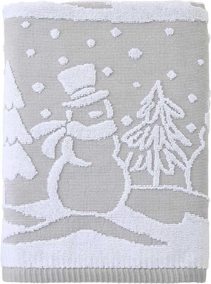 SKL Home Christmas/Winter Scenic Snowmen 100% Cotton Premium Bath Towel by SKLHomebySaturdayKnightLtd