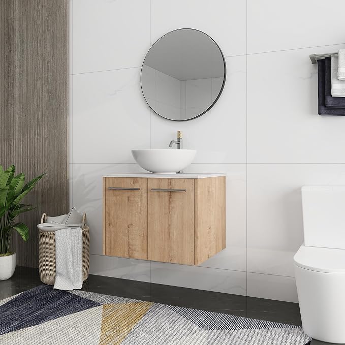 24 Inch Bathroom Vanity with Sink, Modern Wall Mount Floating Bathroom Vanity - Image 6