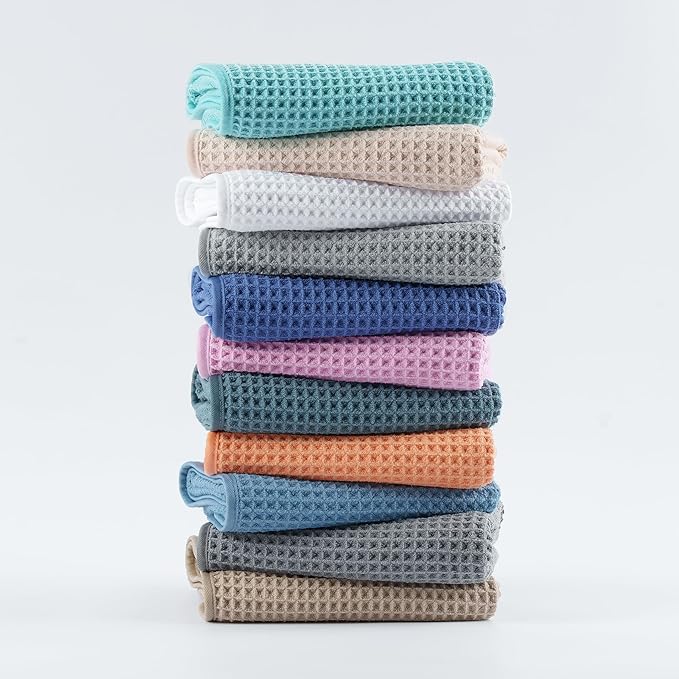 New Microfiber Waffle Bath Towels, 3 Pieces, Fast Drying, Lint Free, Includes - Image 6