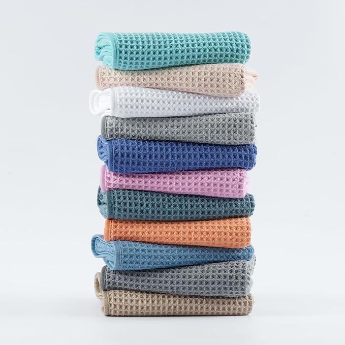 New Microfiber Waffle Bath Towels, 3 Pieces, Fast Drying, Lint Free, Includes - Image 6