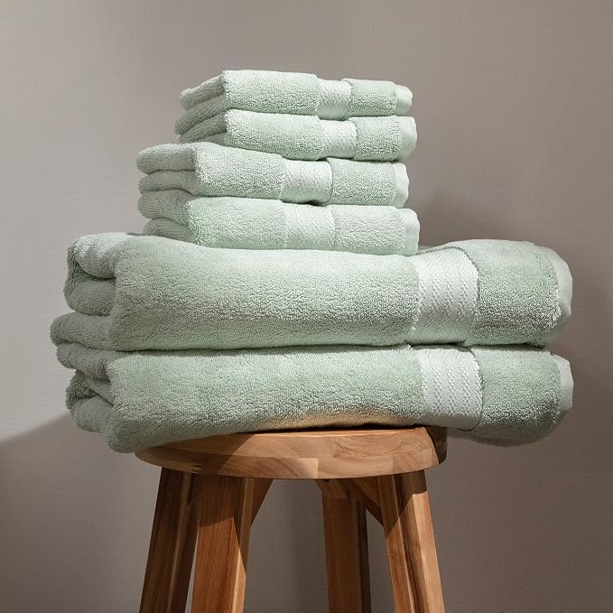 Fabdreams 100% Organic Cotton Bath Towel Set of 6 700 GSM Hotel Premium Plush by Fabdreams