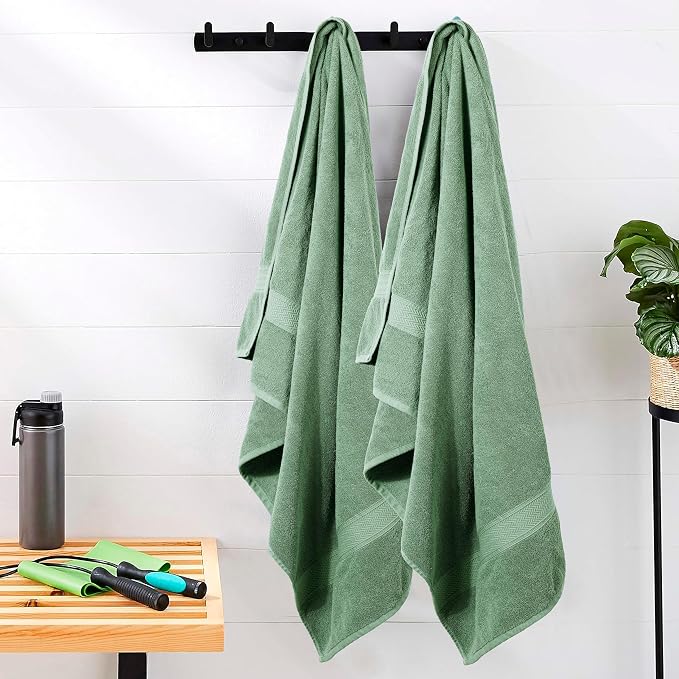 HILLFAIR 600 GSM- 40 x 80 Inches- 100% Cotton 2 Pc XXL Oversized Bath Towel - Image 4