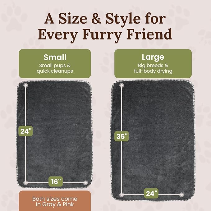 Premium Drying Towel – Small 16" x 24" Super Absorbent Microfiber Dog Bath - Image 5