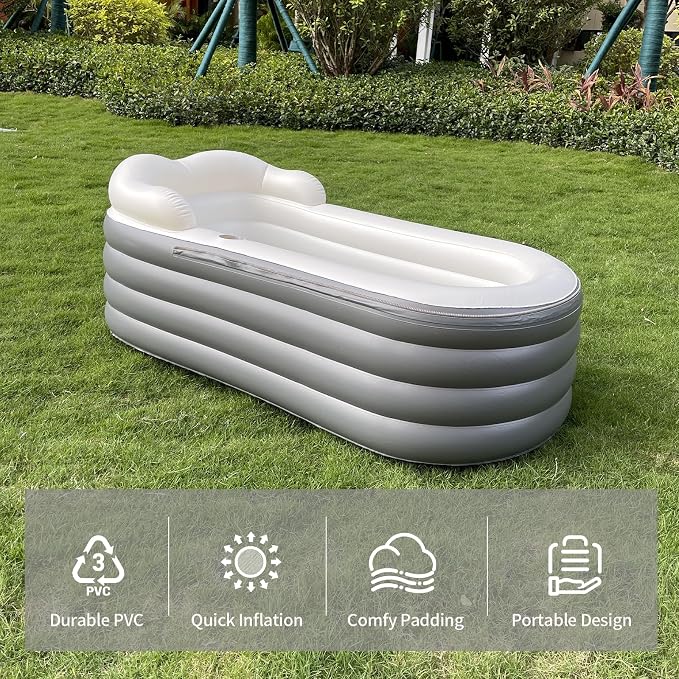 B&Y Inflatable Soaking Bathtub for Adult, Designed - Image 5