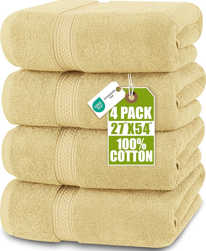 Utopia Towels 4 Pack Premium Bath Towels Set, 27 by 54 Inches, 100% Ring Spun by UTOPIATOWELS
