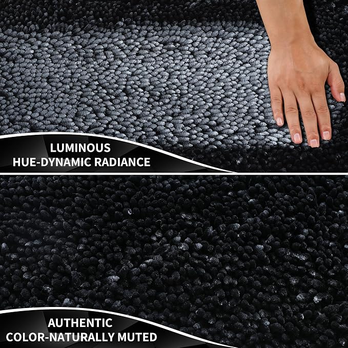 Yimobra Chenille Bathroom Rugs Non Slip, Extra Thick Soft Absorbent Bath Rug - Image 3