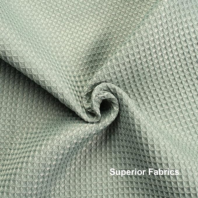 AmazerBath Waffle Stall Shower Curtain, Sage Green Shower Curtain Fabric - Image 4