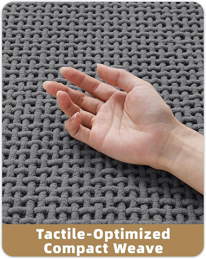 Color&Geometry Rubber Backed Waffle Bath Mat Non Slip Machine Washable Bathroom - Image 4
