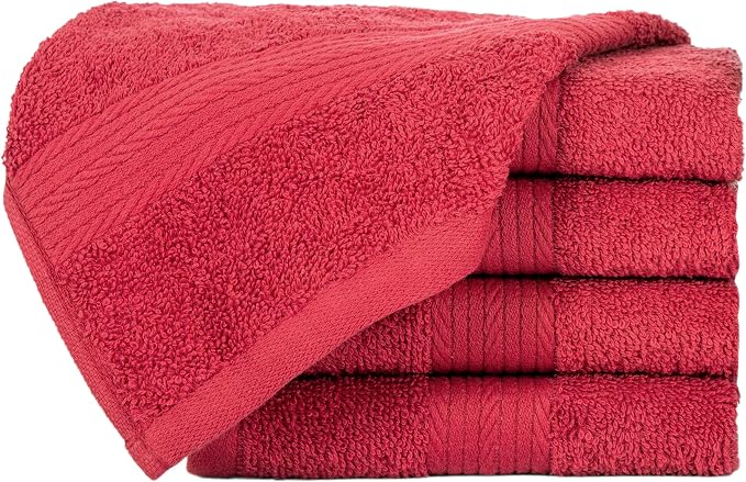 Ample Decor Washcloths Pack of 5 12 X 12 Inch 100% Cotton 600 GSM, Soft - Image 3