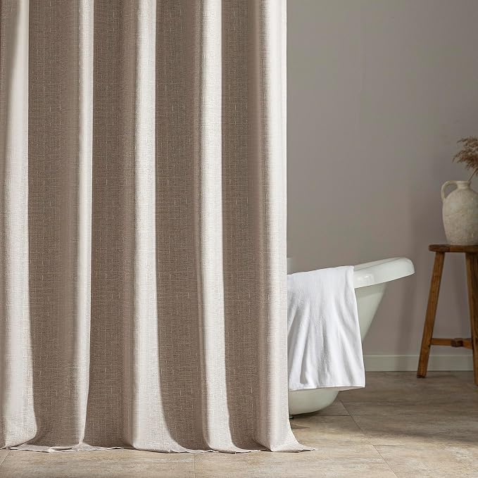 SLEEP ZONE Beige Shower Curtain Waterproof Curtains - Image 2