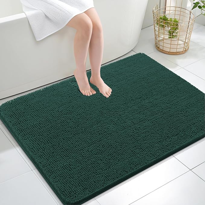 OLANLY Bathroom Rugs 40x32, Extra Soft Absorbent Chenille Bath Rugs, Rubber by OLANLY