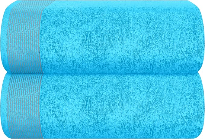 Belizzi Home Cotton 2 Pack Oversized Bath Sheet 35 x 70, Large Bath Sheet by Unknown