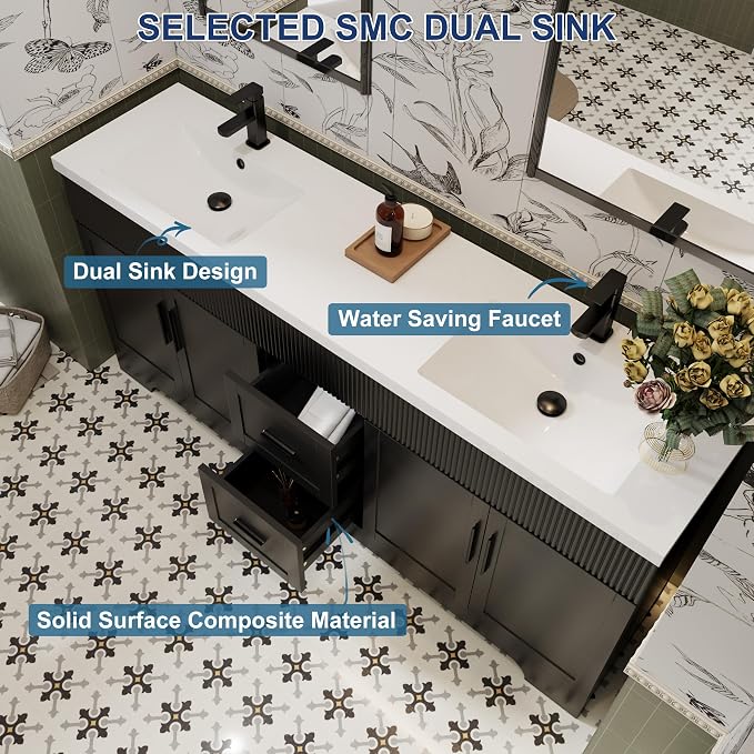 eclife 72" Bathroom Vanities Sink Combo - Image 5