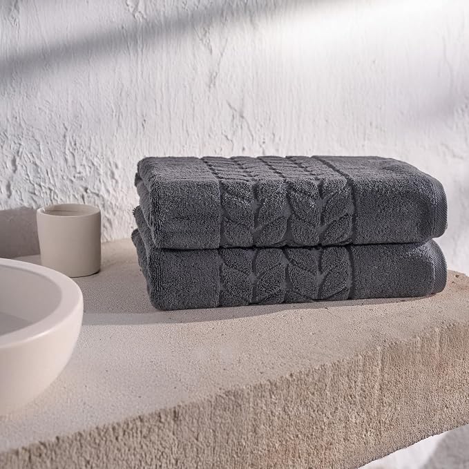 BAGNO MILANO Organic Turkish Cotton Bath Towels, Luxury Jacquard Collection - Image 3