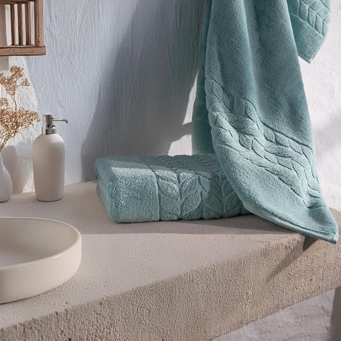 BAGNO MILANO Organic Turkish Cotton Bath Towels, Luxury Jacquard Collection - Image 6
