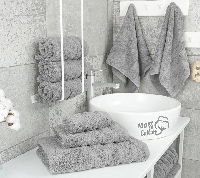 American Soft Linen Luxury 6 Piece Towel Set, 2 Bath Towels 2 Hand Towel 2 - Image 3
