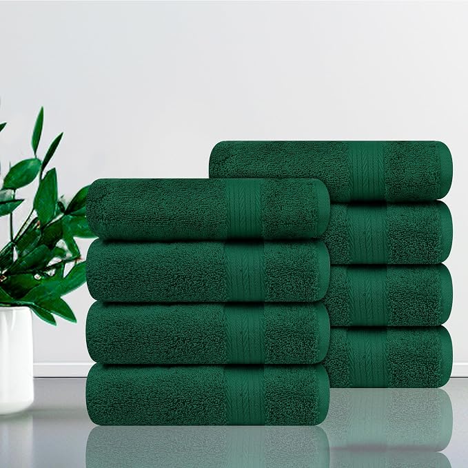 Ample Decor Hand Towel 18 X 28 Inch Pack of 8 600 GSM 100% Cotton Soft - Image 2