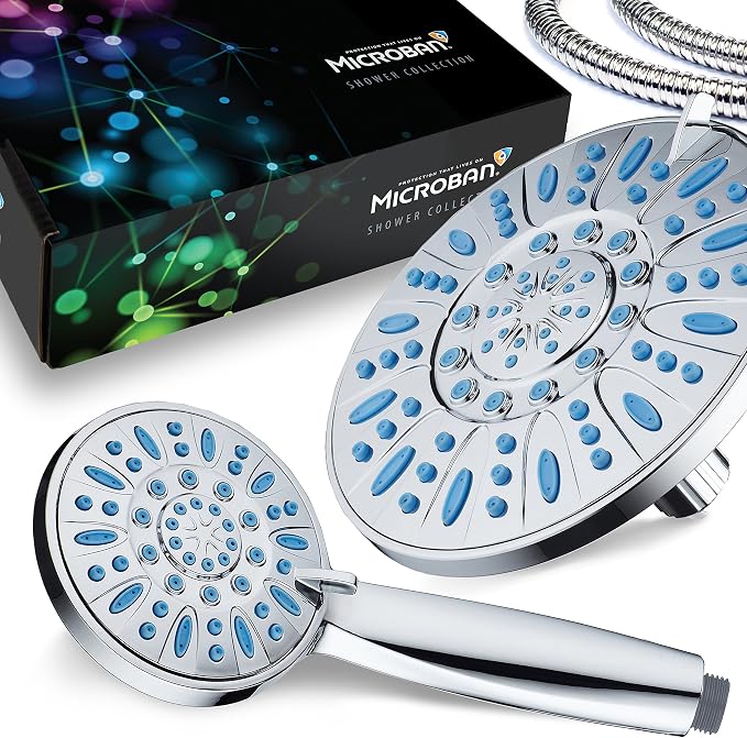 Antimicrobial/Anti-Clog High-Pressure 30-setting Rainfall Shower Combo by - Image 3