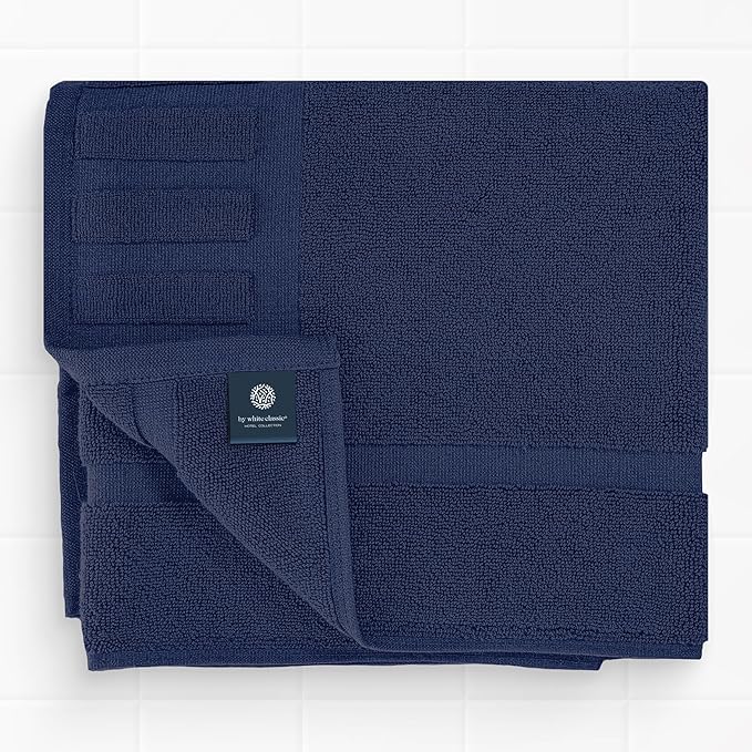 White Classic Luxury Bath Mat Floor Towel Set - Image 6