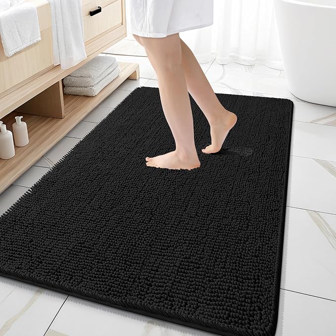 OLANLY Bathroom Rugs 59x35, Extra Soft Absorbent Chenille Bath Rugs, Rubber by OLANLY