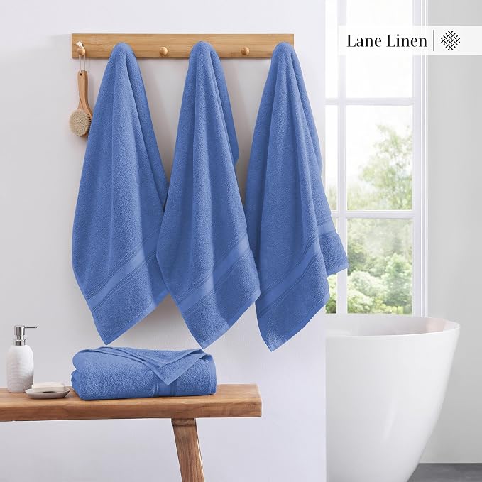 LANE LINEN 100% Cotton 4 Pack Bath Towels - Image 3