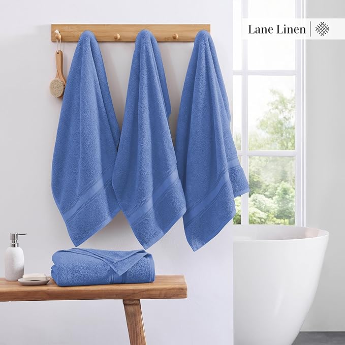LANE LINEN 100% Cotton 4 Pack Bath Towels - Image 3