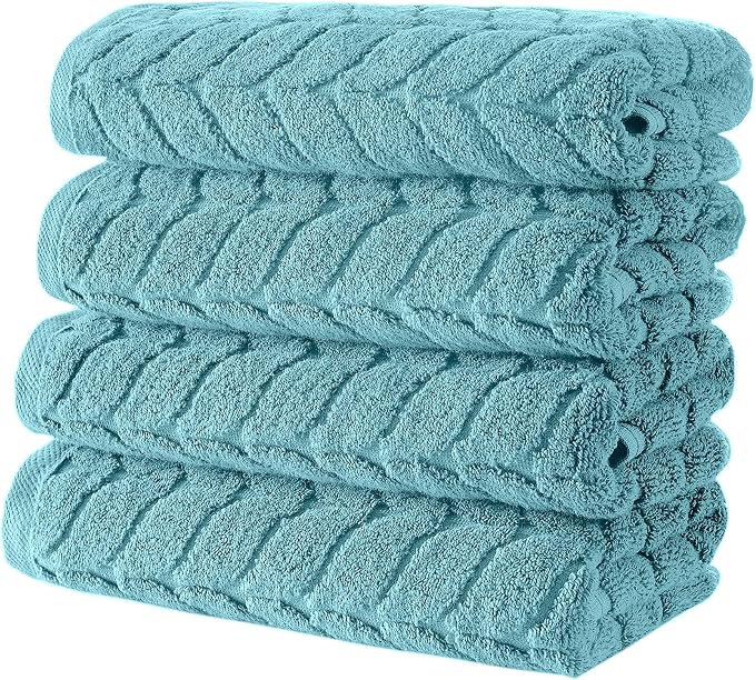 Turkish Cotton Ultra-Soft Plush Absorbent Quick Dry Bathroom Towel Set by BagnoMilanoLuxurySoftness