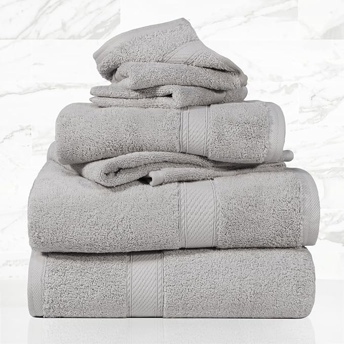 Superior Egyptian Cotton Pile 6 Piece Towel Set, Includes 2 Bath, 2 Hand - Image 2