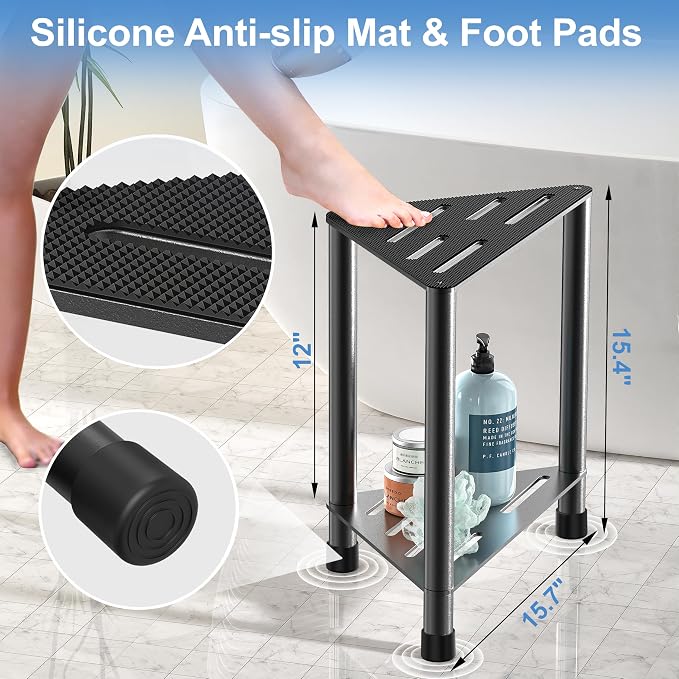Stainless Steel Large Shower Stool - Image 2